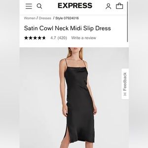 EXPRESS Satin Cowl Neck Midi Slip Dress 🖤✨